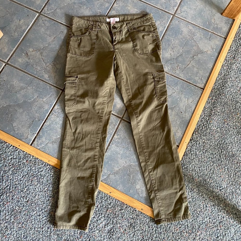Olive Green Skinny Cargo Pants - Candie's